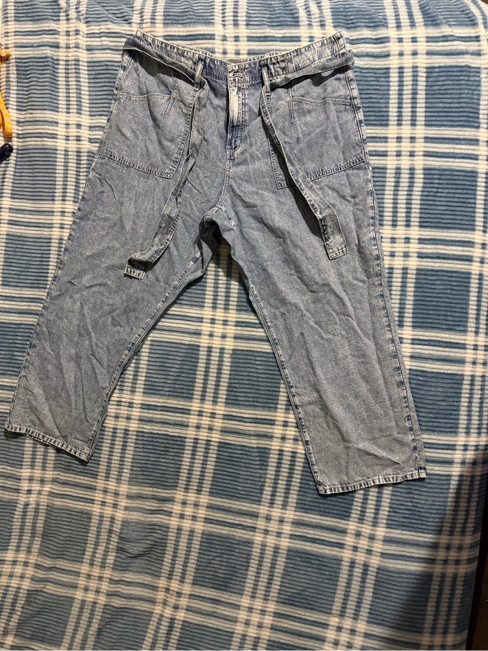 torrid Light Blue Denim Cargo Carpenter Pants